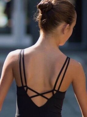 Ivivva by Lululemon Pulse On Pointe Strappy Leotard Bodysuit in Black, 12 Youth